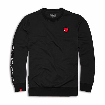 Black Ducati Logo Round-Neck Sweatshirt